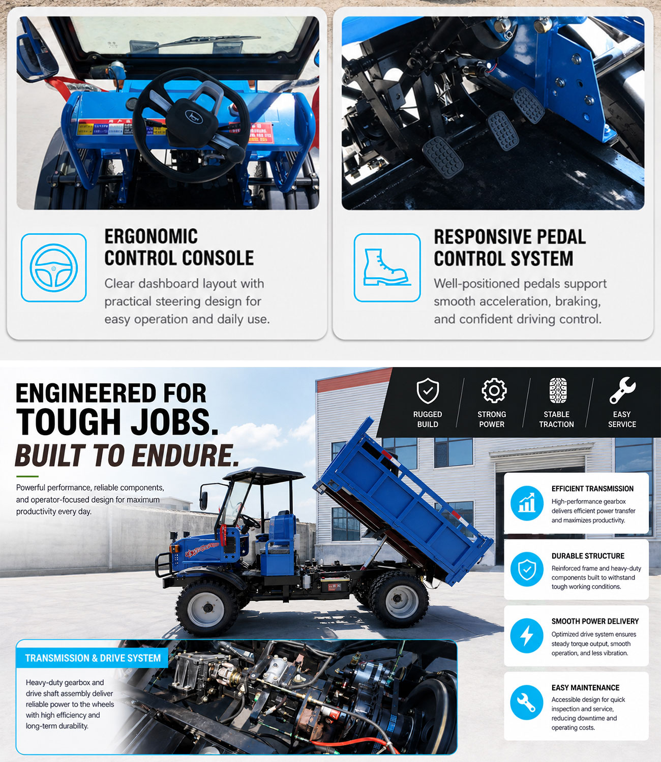 Fabriekslevering 800CC 4WD UTV - Agriculture Farming Working recensie en prijs